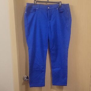 NWOT Stylish NY&CO Beautiful Royal Blue Skinny Curvy Jeans Sz 18 Never Worn